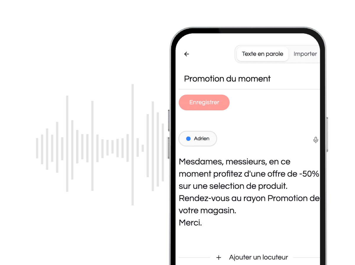 Aperçu de annonces audio dans Yupy